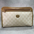 Gucci GG Clutch Beige Leather Logo Second — view 2