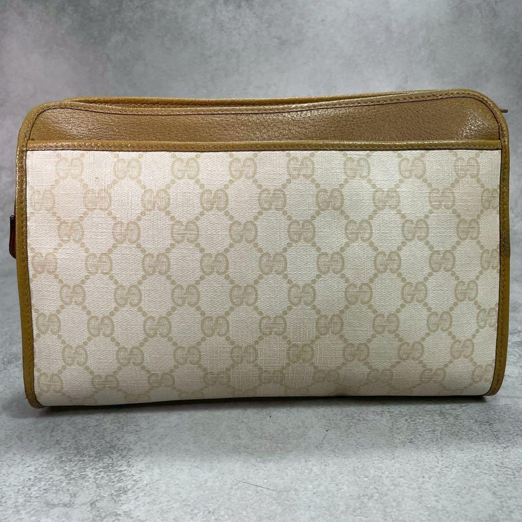 Gucci GG Clutch Beige Leather Logo Second — view 3