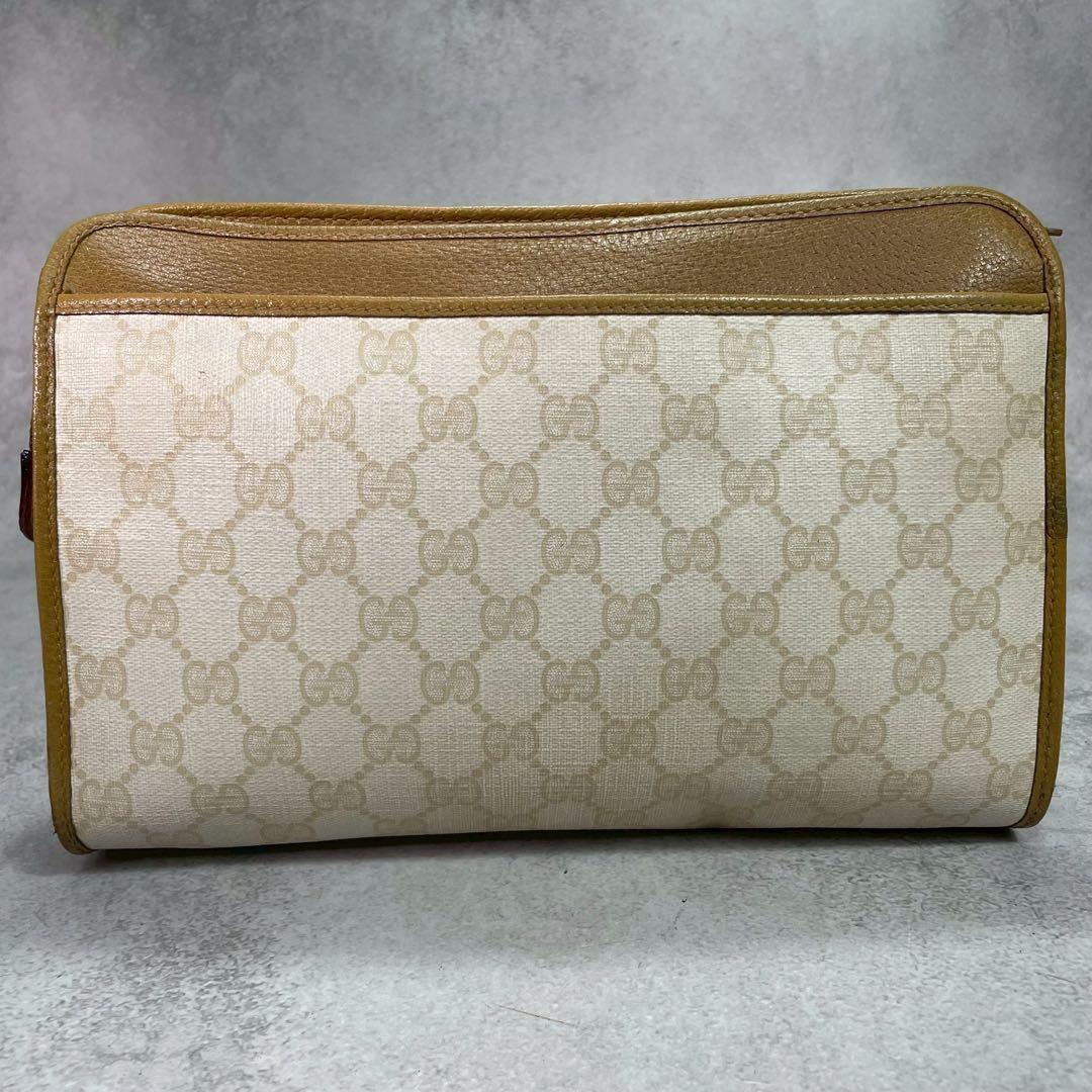 Gucci GG Clutch Beige Leather Logo Second — view 3