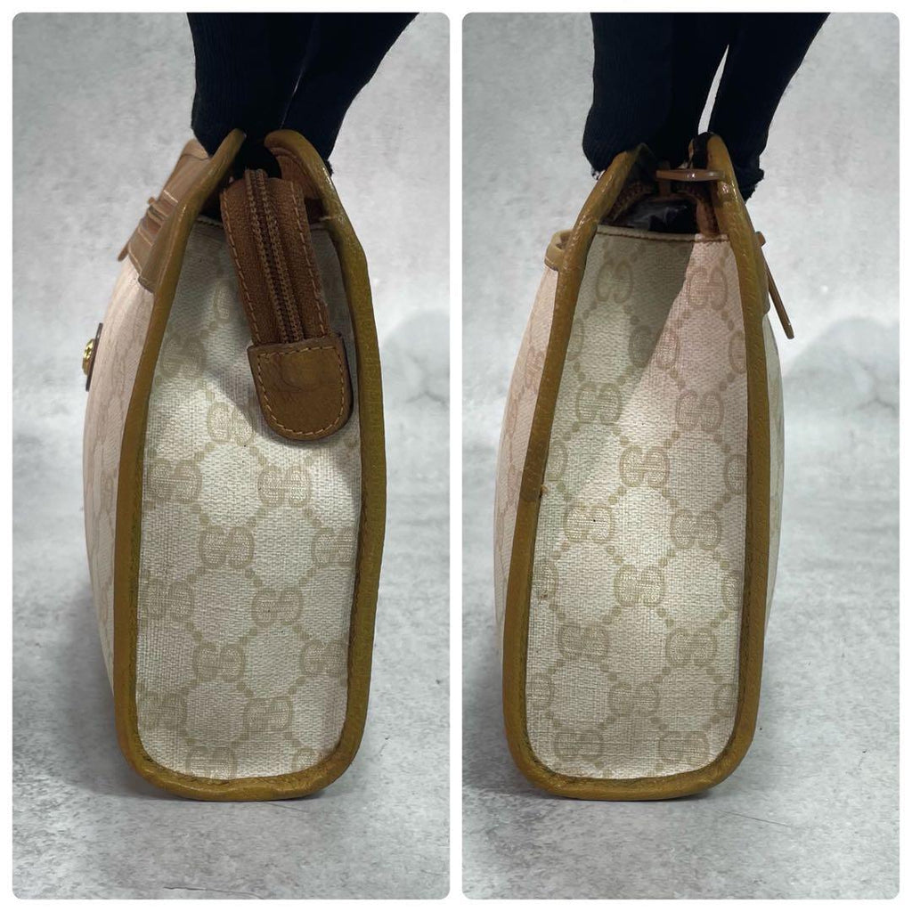 Gucci GG Clutch Beige Leather Logo Second — view 6