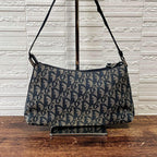 Dior Trotter Canvas Leather Shoulder Bag Pouch — view 2