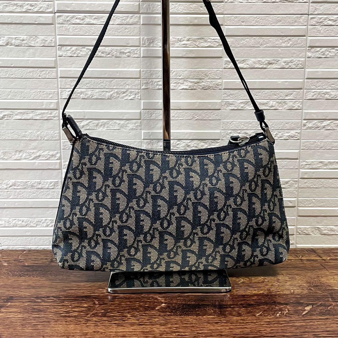 Dior Trotter Canvas Leather Shoulder Bag Pouch — view 2
