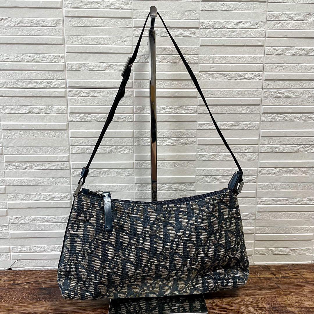 Dior Trotter Canvas Leather Shoulder Bag Pouch — view 3