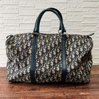 Dior Trotter Canvas Leather Boston Hand Bag All Over Pattern — view 2