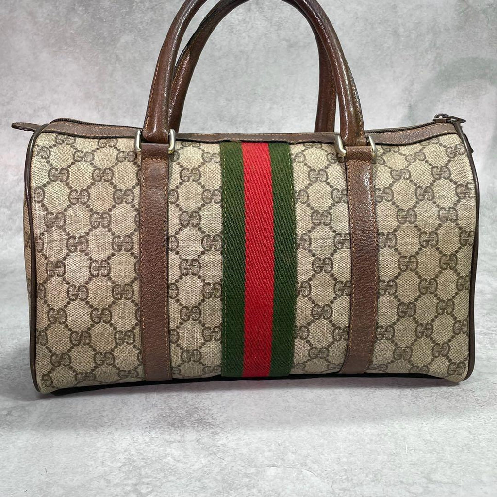 Gucci GG Sherry Line Boston Bag Brown Leather — view 3