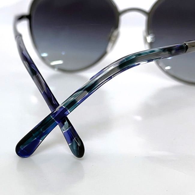 Chanel Sunglasses Silver Gradient with Coco Mark — view 9