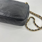 Chanel Quilted Lambskin Chain Shoulder Bag Black — view 6