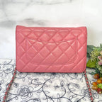 Chanel Chain Wallet Quilted Pink Silver Shoulder — view 2