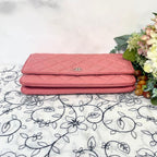 Chanel Chain Wallet Quilted Pink Silver Shoulder — view 7