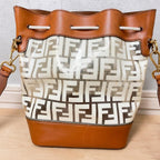 Fendi Montresor Zucca Pattern Clear Drawstring Bucket Bag Leather — view 3