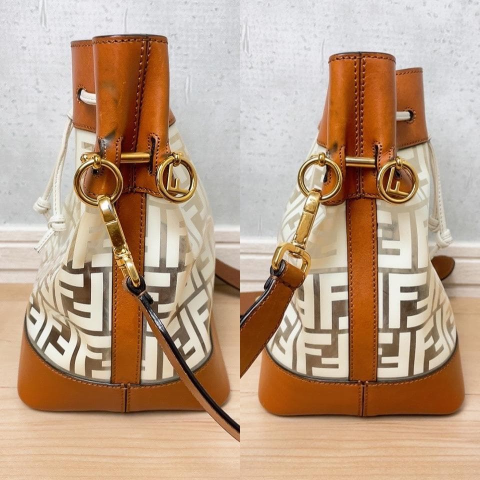 Fendi Montresor Zucca Pattern Clear Drawstring Bucket Bag Leather — view 4
