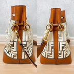 Fendi Montresor Zucca Pattern Clear Drawstring Bucket Bag Leather — view 4