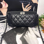 Chanel Chain Wallet Caviar Leather Boy Shoulder — view 2