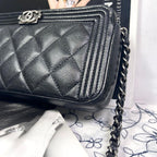 Chanel Chain Wallet Caviar Leather Boy Shoulder — view 5