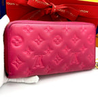 Louis Vuitton Wallet Monogram Embossed Zippy Pink Blue — view 2