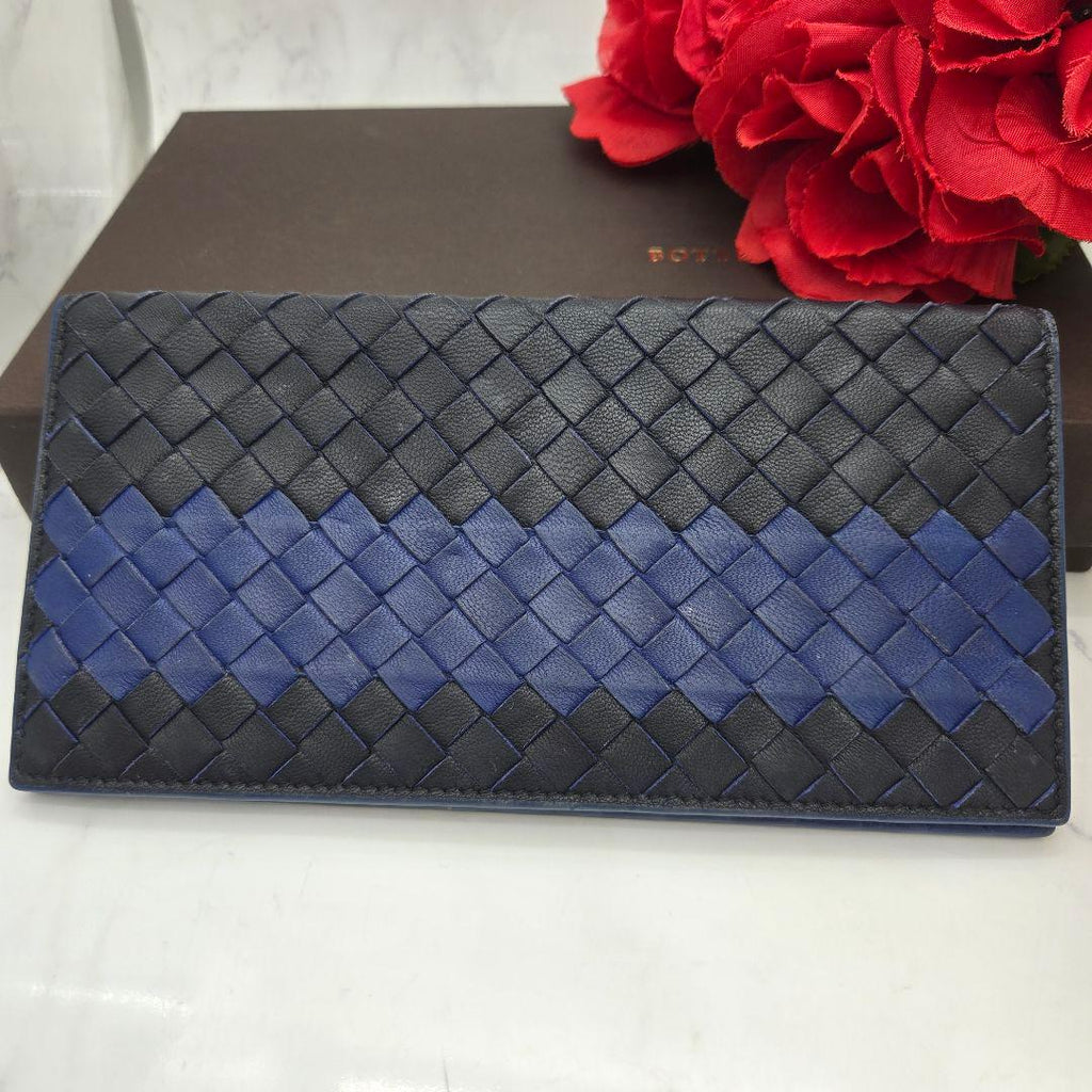 Bottega Veneta Intrecciato Billfold Wallet Blue