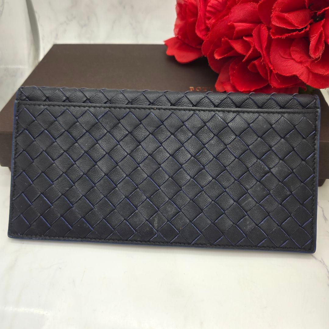 Bottega Veneta Intrecciato Billfold Wallet Blue — view 2