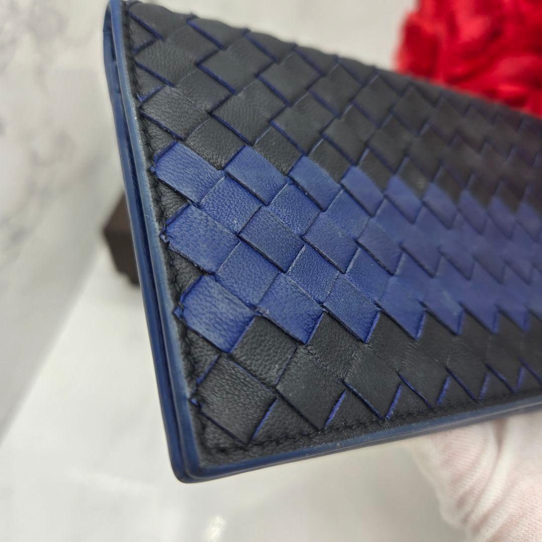 Bottega Veneta Intrecciato Billfold Wallet Blue — view 5