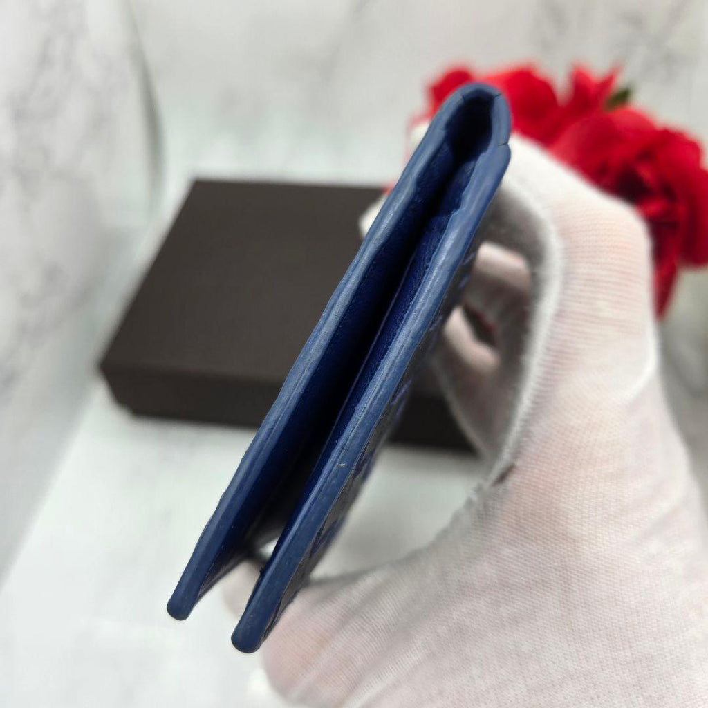 Bottega Veneta Intrecciato Billfold Wallet Blue — view 8