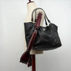 Prada Vitello Daino Leather Chain Hobo Handbag Triangle — view 5
