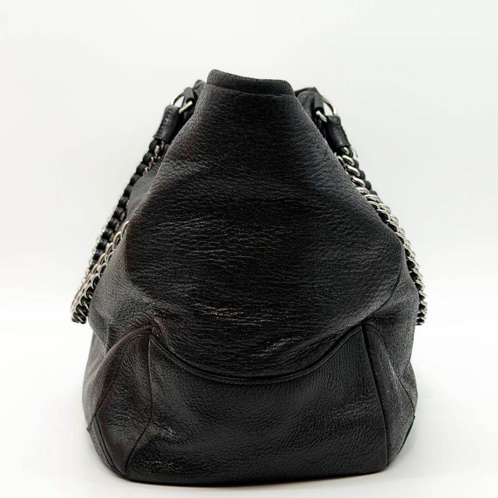 Prada Vitello Daino Leather Chain Hobo Handbag Triangle — view 6