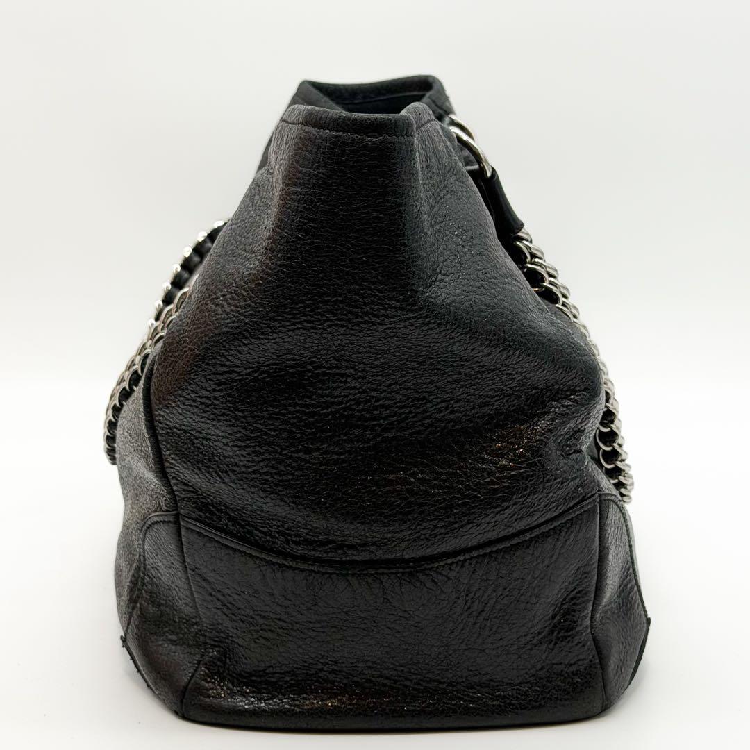 Prada Vitello Daino Leather Chain Hobo Handbag Triangle — view 7