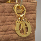 Dior Lady Cannage Handbag Nylon Brown Beige — view 6