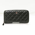 Chanel Zip Around Wallet Silver