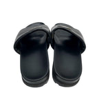 Prada Nappa Leather Triangle Plate Logo Sandals Black — view 4