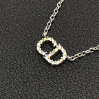 Dior Clair D Lune CD Logo Necklace Rhinestone — view 2