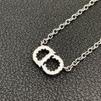 Dior Clair D Lune CD Logo Necklace Rhinestone — view 3