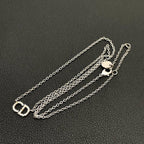Dior Clair D Lune CD Logo Necklace Rhinestone — view 5