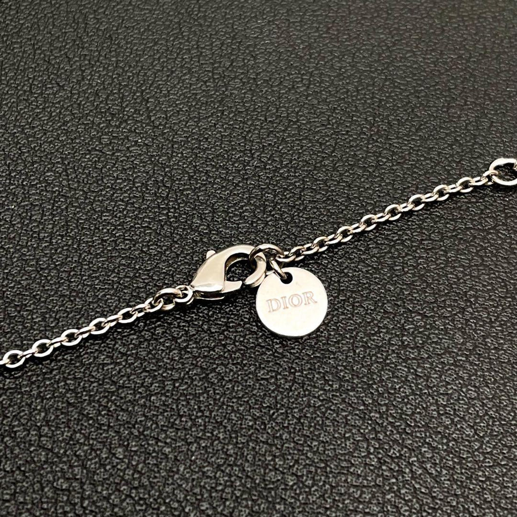 Dior Clair D Lune CD Logo Necklace Rhinestone — view 6