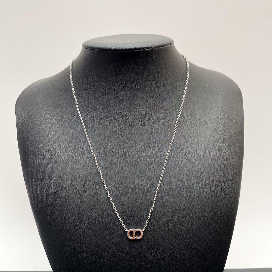 Dior Clair D Lune CD Logo Necklace Rhinestone — view 8