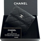 Chanel Wallet Quilted Lambskin Snap Bifold