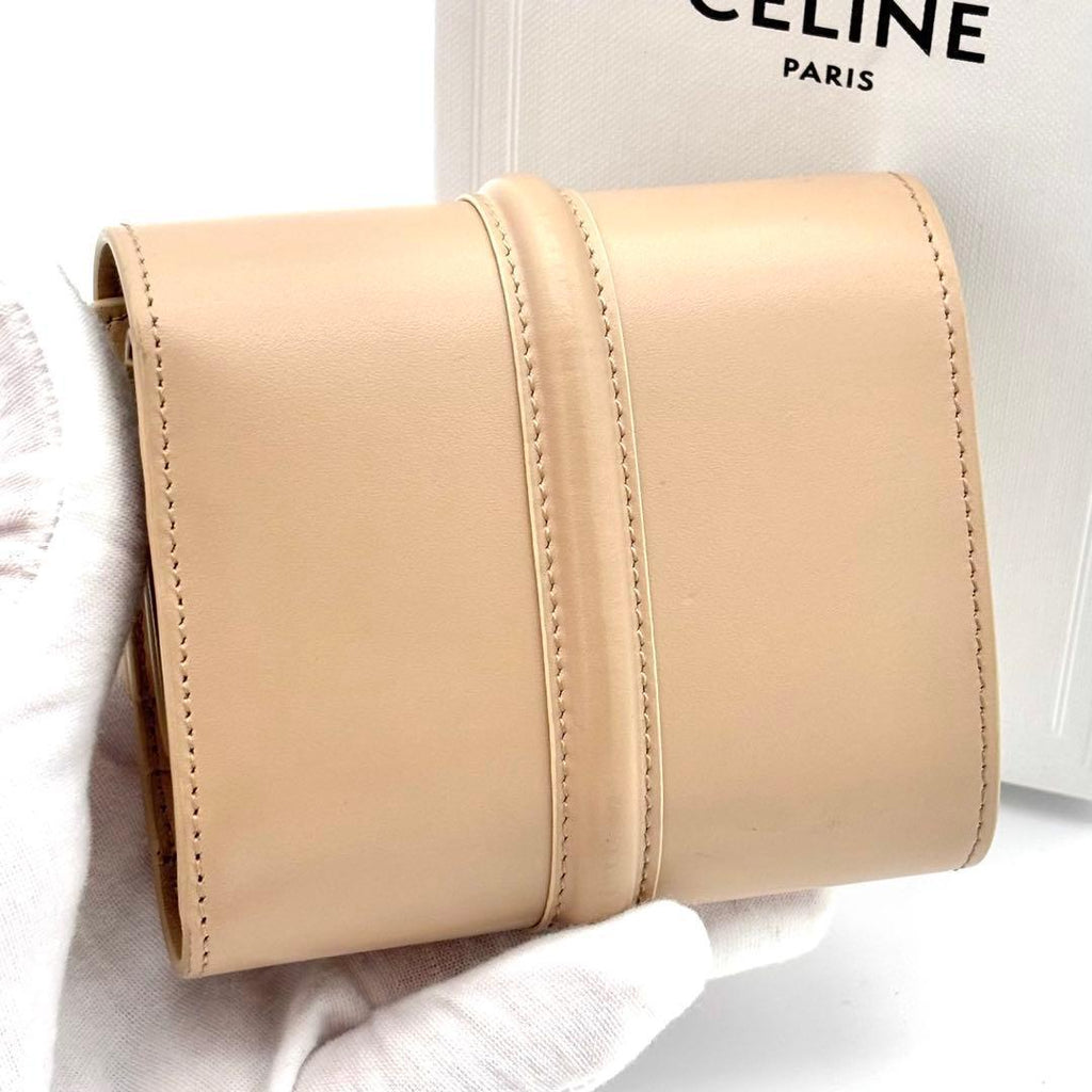 Celine Wallet Small Beige Leather — view 2
