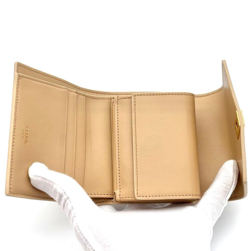 Celine Wallet Small Beige Leather — view 3