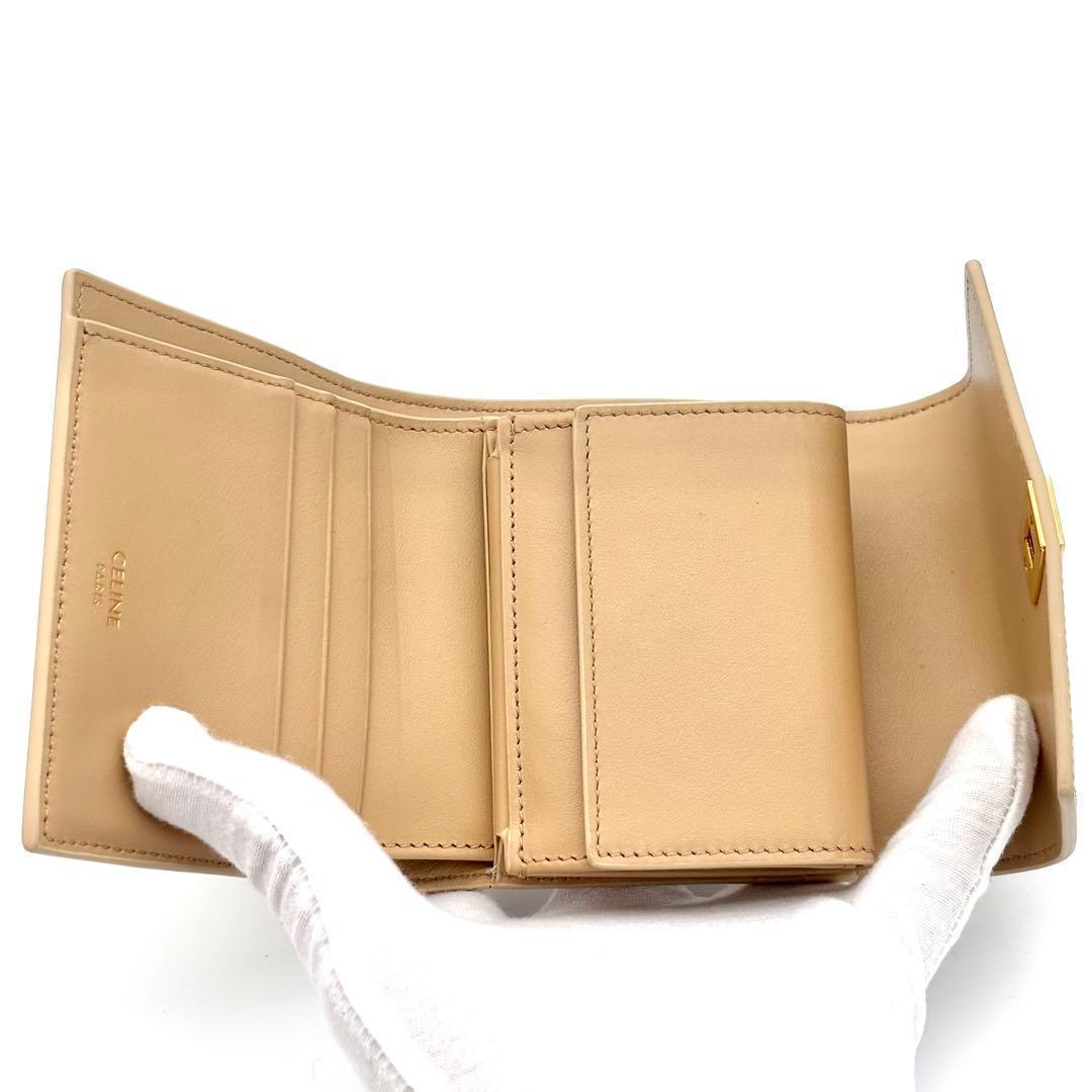 Celine Wallet Small Beige Leather — view 3