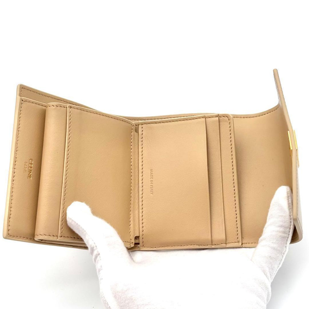 Celine Wallet Small Beige Leather — view 4