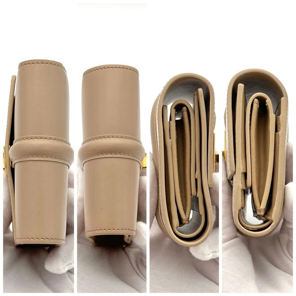 Celine Wallet Small Beige Leather — view 7