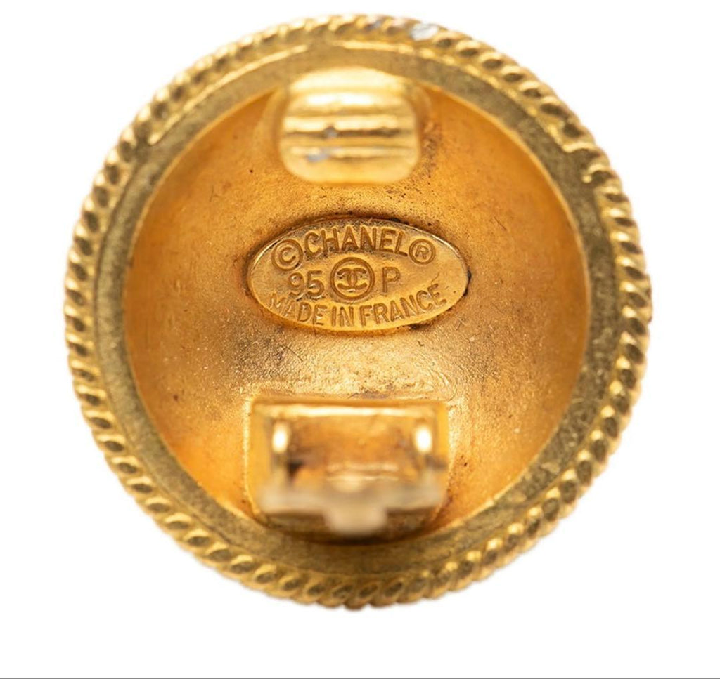 Chanel CC Logo Vintage Round Earrings — view 3
