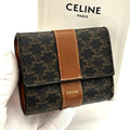Celine Small Trifold Wallet Triomphe All Over Pattern Black