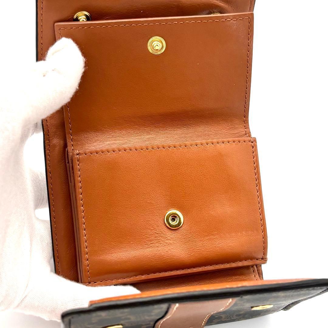 Celine Small Trifold Wallet Triomphe All Over Pattern Black — view 7