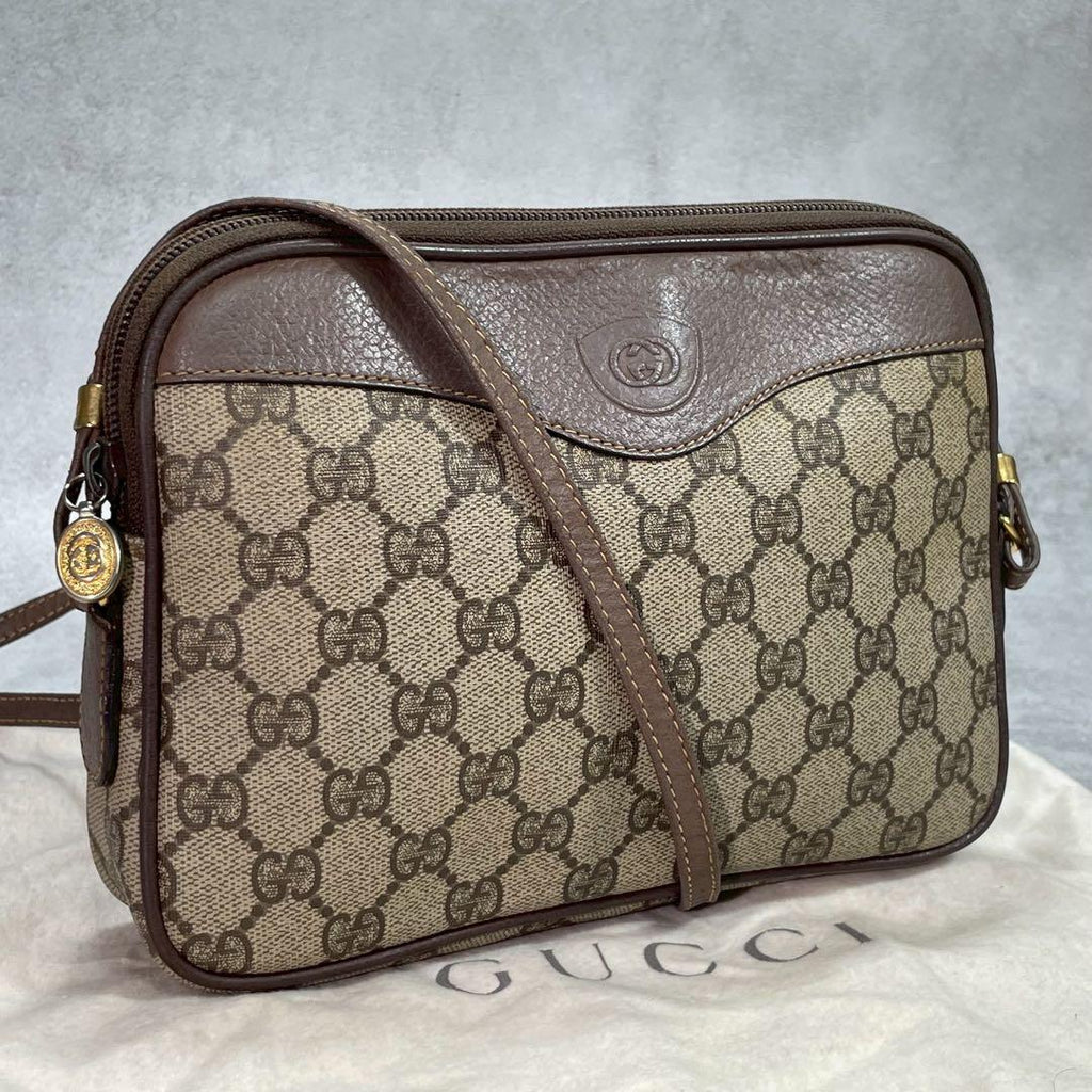 Gucci GG Shoulder Bag Brown Beige Logo