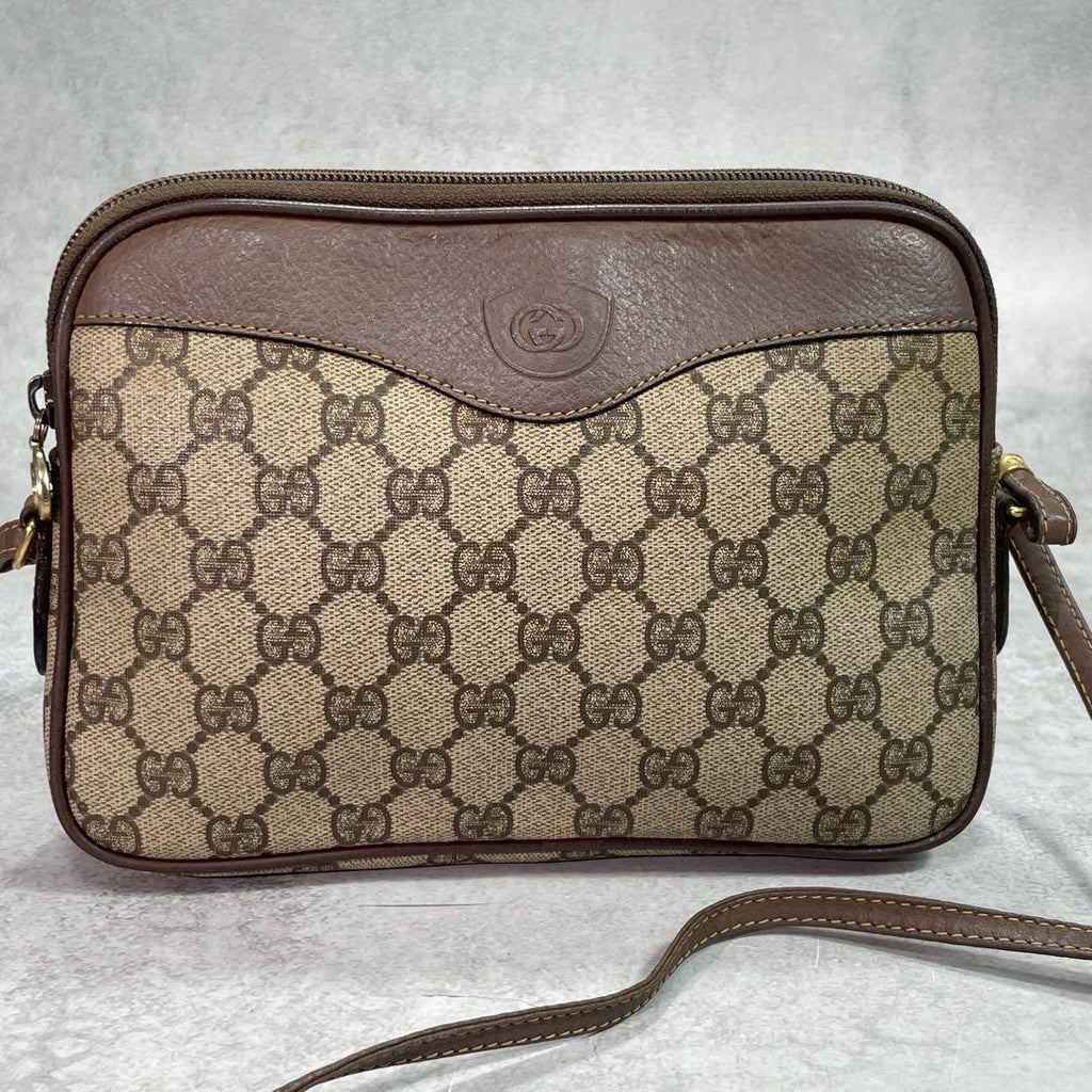 Gucci GG Shoulder Bag Brown Beige Logo — view 2