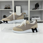 Hermes Bouncing Fabric Suede Sneakers Beige — view 2