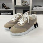 Hermes Bouncing Fabric Suede Sneakers Beige — view 3