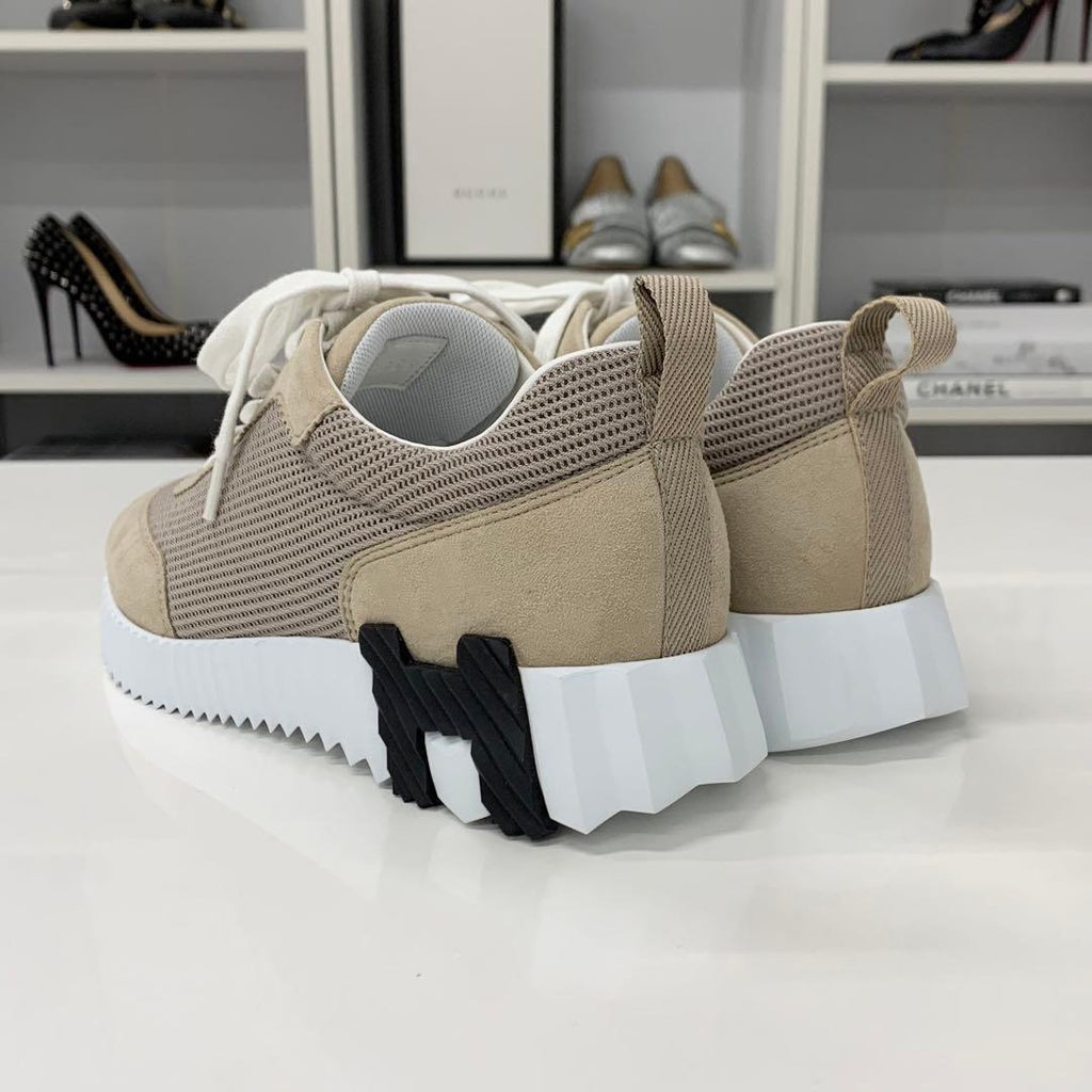 Hermes Bouncing Fabric Suede Sneakers Beige — view 5