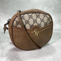 Gucci GG Shoulder Bag Horsebit Brown Logo Leather