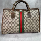 Gucci GG Sherry Line Tote Bag Brown Leather Logo — view 2